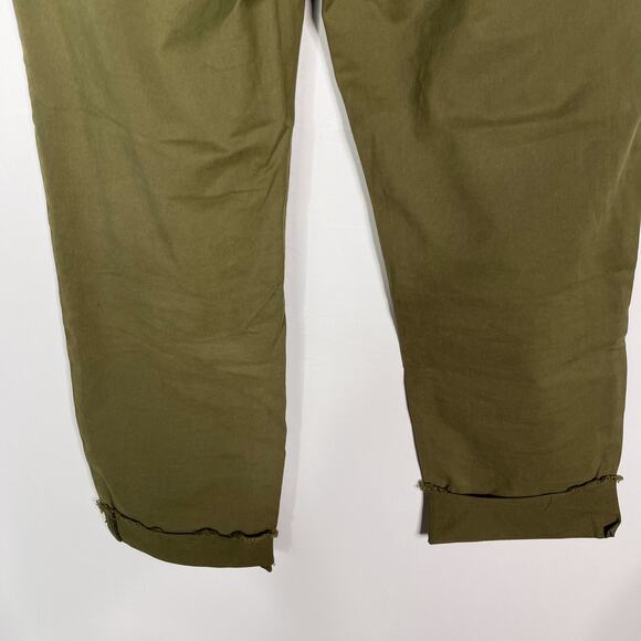 Rag & Bone Womens 26 Olive Green Buckley Chino Pants Cotton Raw Edge Roll Cuff - Picture 7 of 15